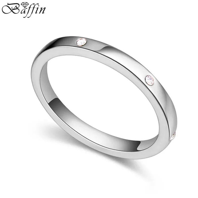 

2016 New Kpop Rings Rhodium Plated Crystal Ring Women Bijoux