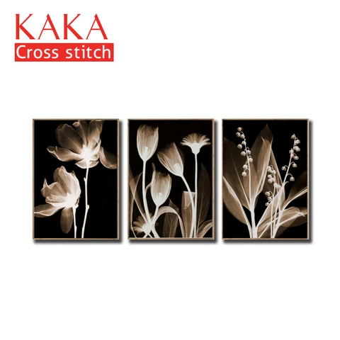 Kits de Ponto Define com Padrão Decoração de Casa 11ct-canvas para Pintura Cruz Bordado Needlework Impresso Flores Completa Ckf0069 Dmc
