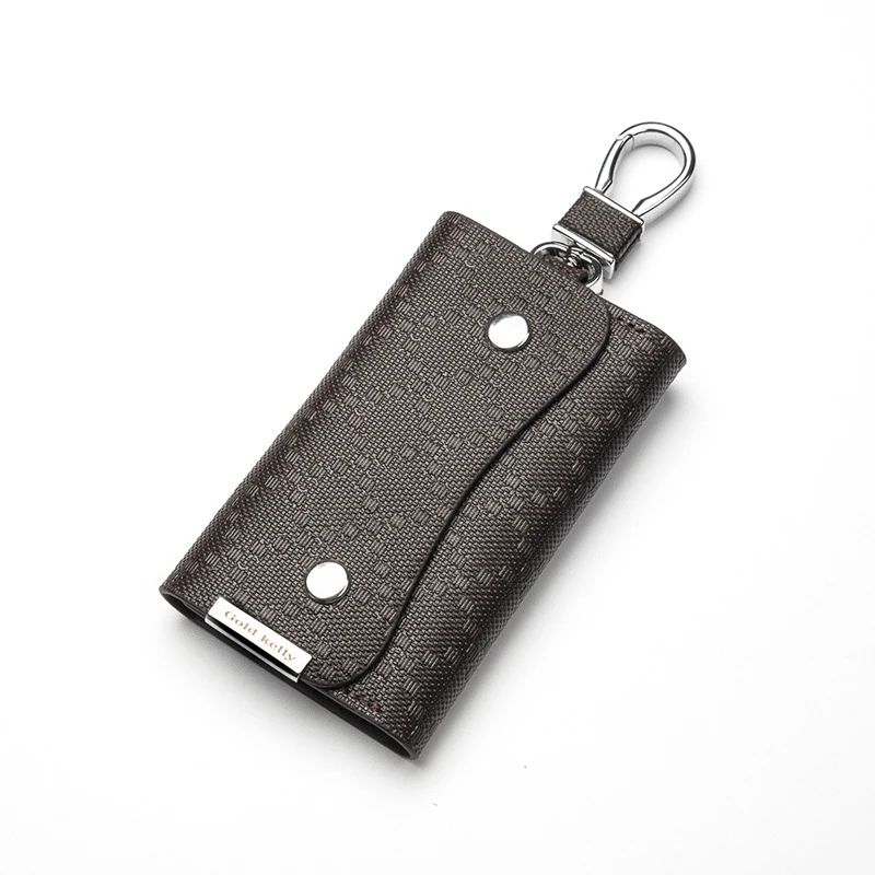 

Top Grain Italian Leather Keychain Men Key Holder Organizer Pouch Car Key Bag Wallet Housekeeper Key Case Mini Credit Card Bags