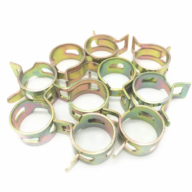 

New 10Pcs 6-15mm Spring Band Type Fuel Vacuum Hose Silicone Pipe Tube Clamp Clip Steel Zinc Plated Clamps