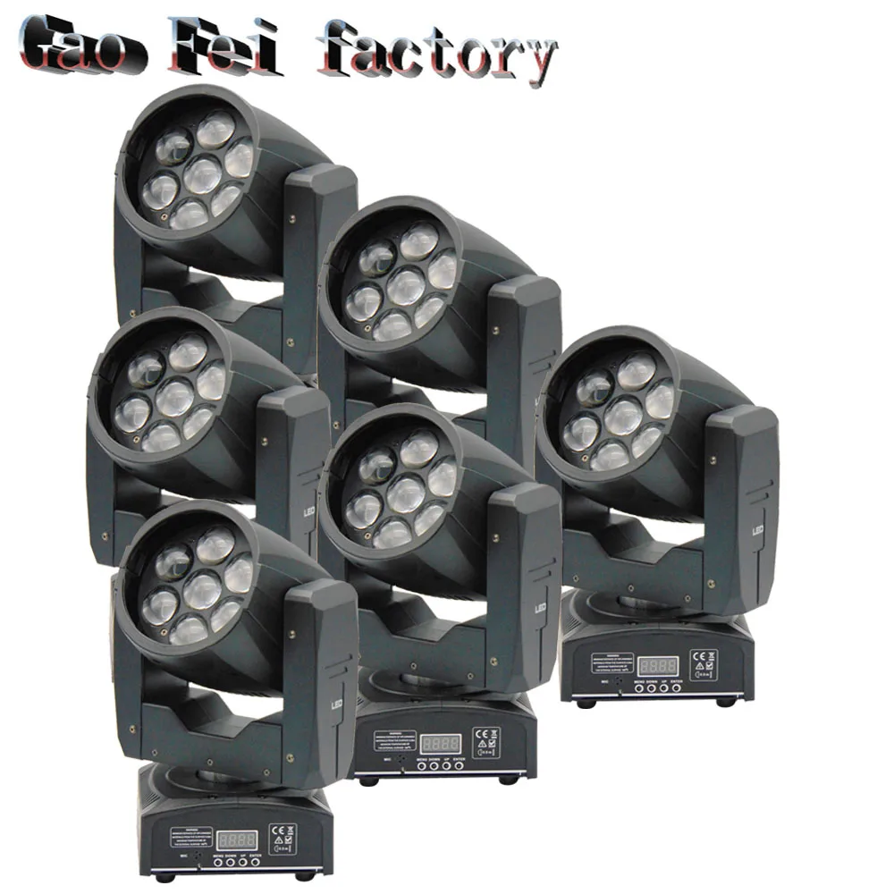 

Mini Led Moving Head Stage Light 7x12W RGBW 4IN1 Zoom Moving Head LED Beam Light DJ Disco Light Stage Party Lights (6pcs/lot)