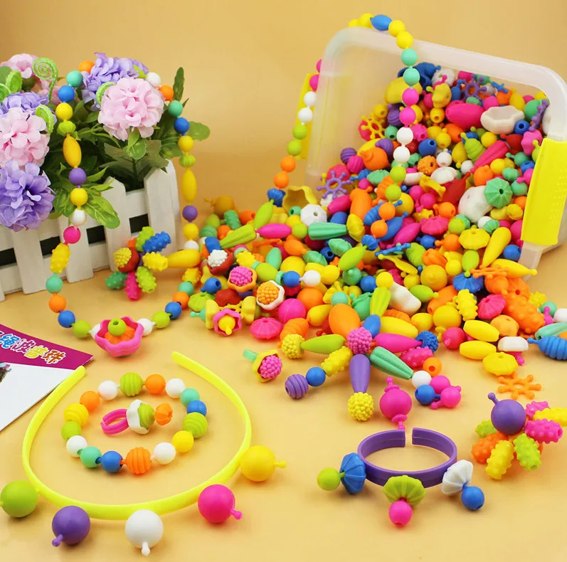 High quality DIY plastic Beads Toys for children boys gift Educational Learning Education