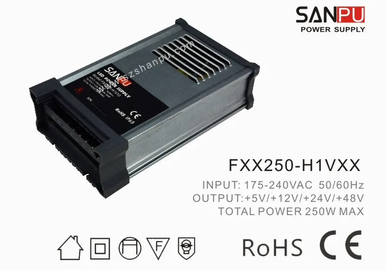 

New SANPU High Quality Switching Power Supply LED Power Supply 12V 20A 250W Transformer 220V to 12V Rainproof LED Driver SMPS
