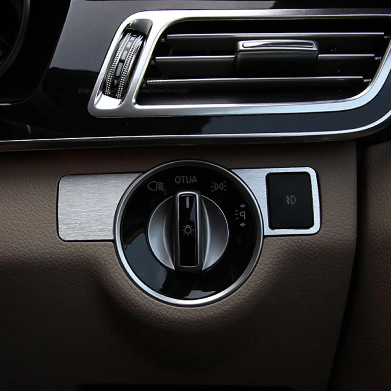 Set Interior Headlight Head Light Switch Button Trim For Mercedes Benz