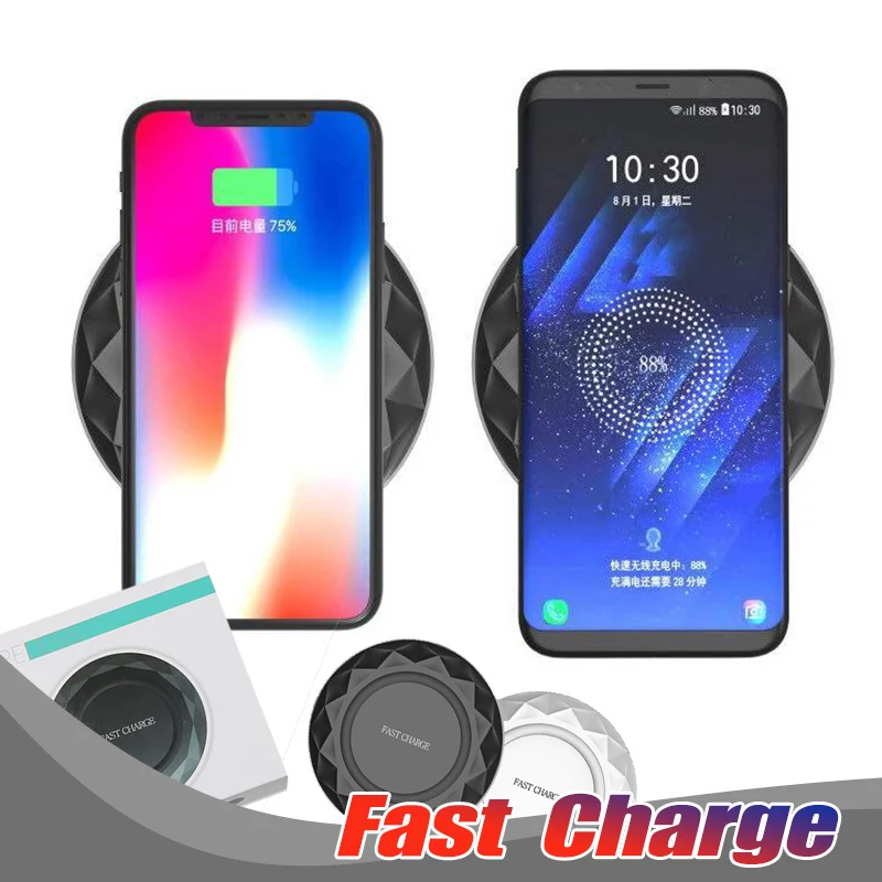 30 шт./лот для Iphone 8 X Qi быстрые беспроводные зарядные устройства pad бриллианты