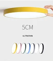 Luzes de Teto Lâmpadas de Teto Elétrico para Varanda Sala de Estar Venda Quente Ultra-fino Circular Controle Remoto Dispositivo - Cozinha 5cm Led Mod. 255608 6 Luzes de teto
