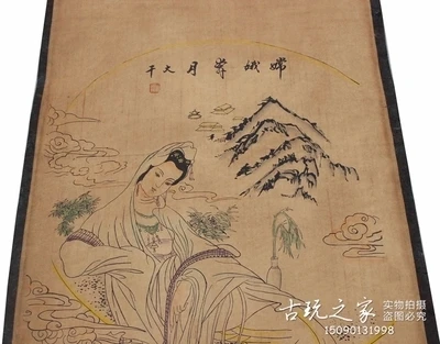 Антикварная каллиграфия и живопись (Chang'e rush moon map) рисунок в гостиной|Статуэтки