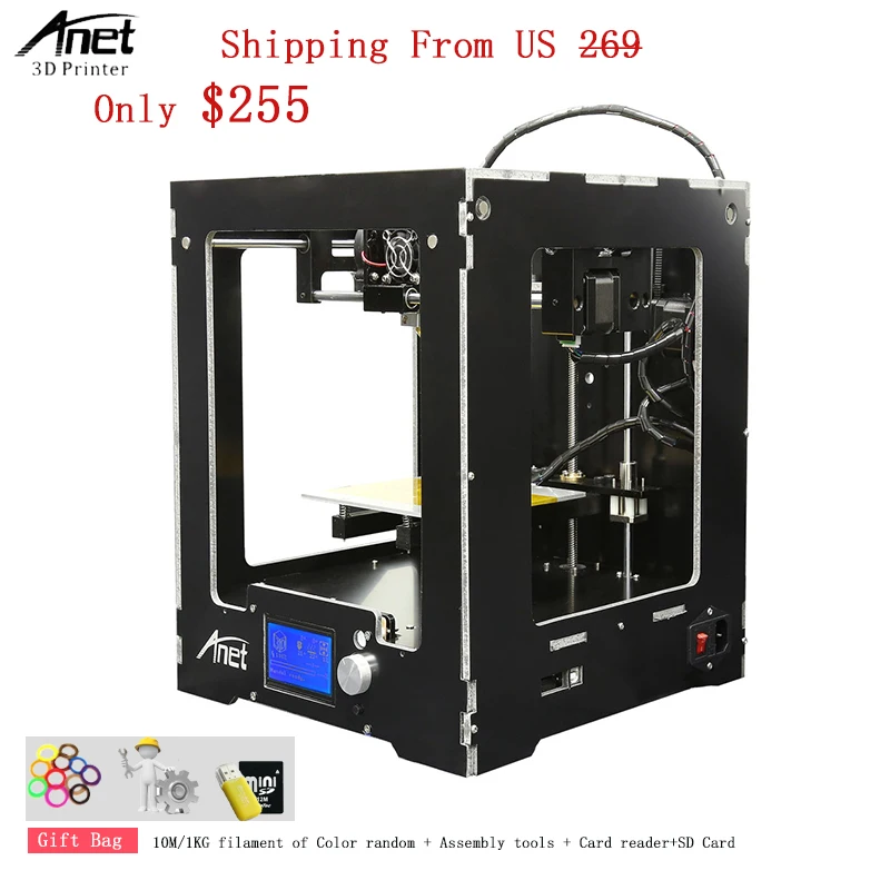

Free Shipping High Quality High Precision Anet A3S 3d Printer Full Set Not Assemble Kit 3D Printer Metal Pulley Rail 3d Printer