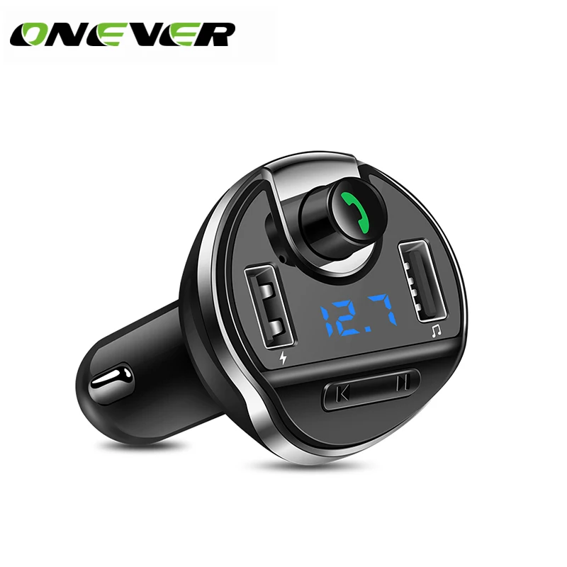 

Onever Car MP3 Audio Player with Bluetooth FM Transmitter Wireless Modulator Car Kit Handsfree Speakerphone TF Slot 2 USB Ports