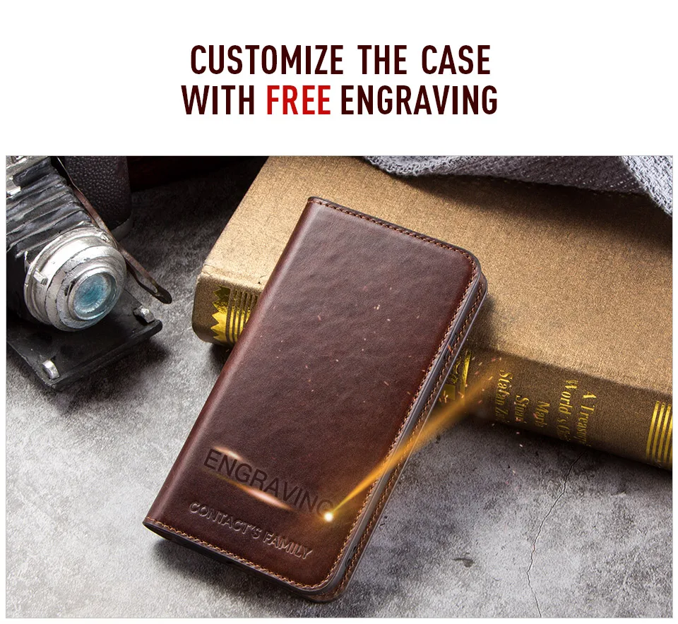 CONTACTS FAMILY Genuine Leather Flip Case For iPhone 8 7 Retro Wallet Case Cover For iPhone 7 8 Protective Phone Bag Shells case for iphone 7
