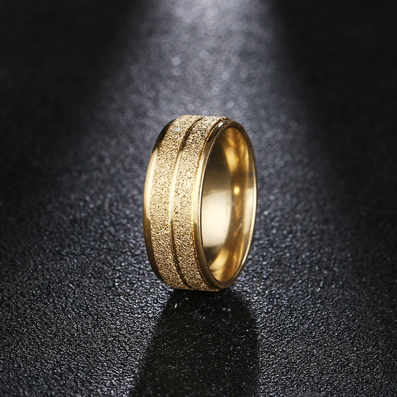 DOTIFI 316L кольца из нержавеющей стали для женщин золото/серебро цвет скраб обручальное кольцо ювелирные изделия