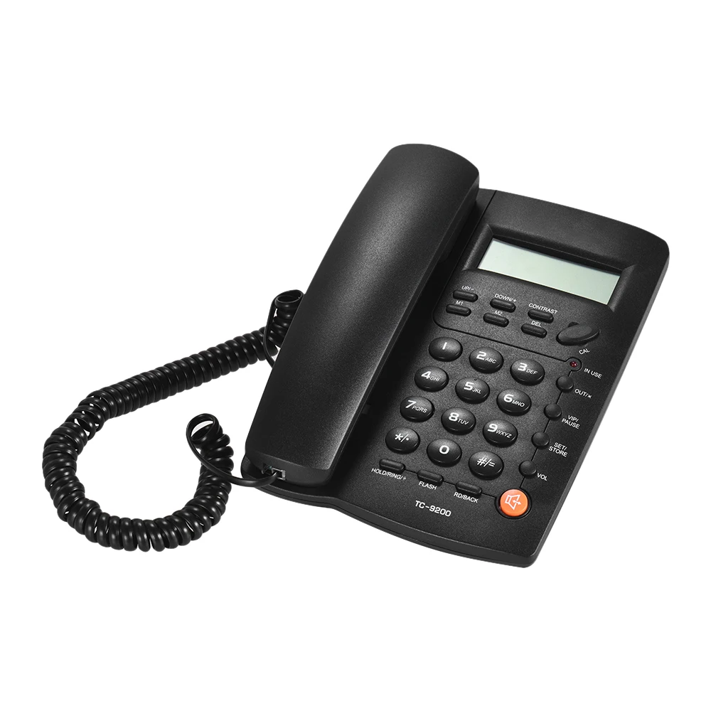 

Desktop Corded Telephone Phone LCD Display Caller ID Volume Calculator Alarm Clock for House Home Call Office Company Hotel