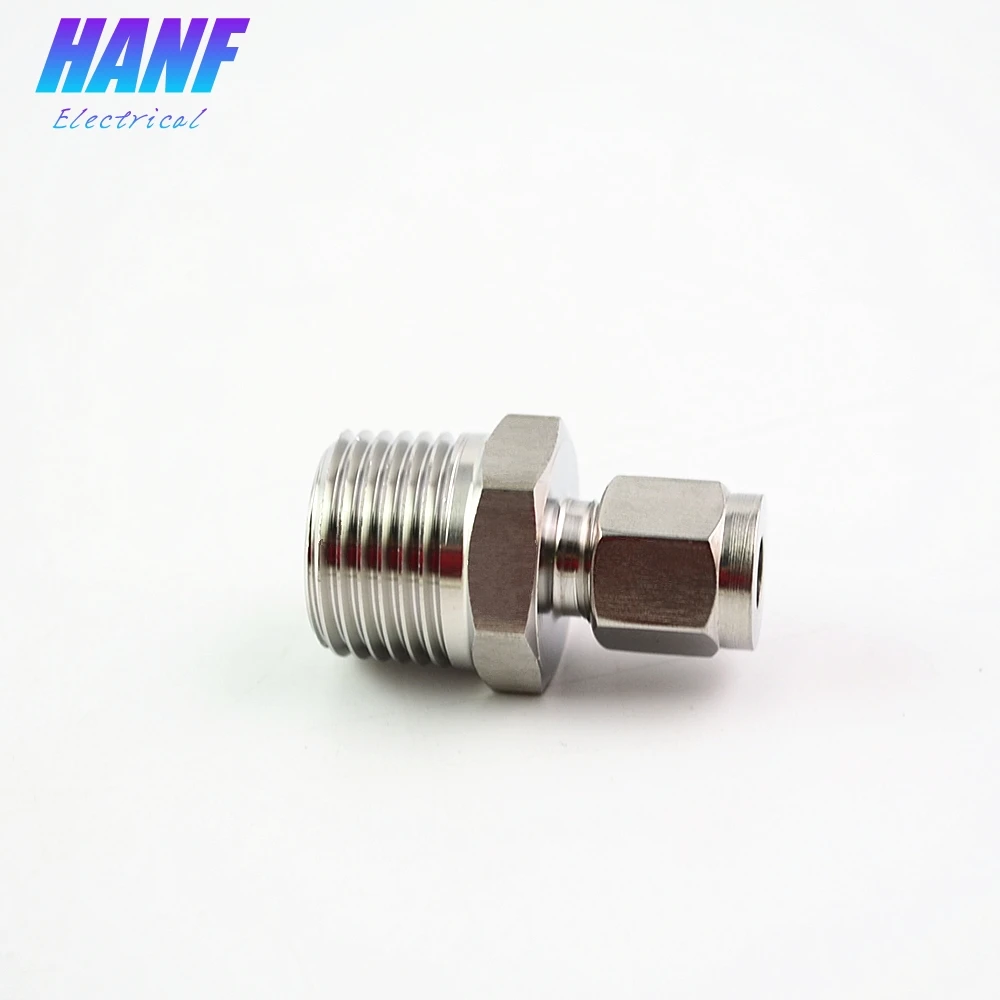 

1pcs SS304 Tube Fittings BSP 1/2" Male Thread x 6mm OD Extreme Straight-through Connection for Conical Pipe Connector