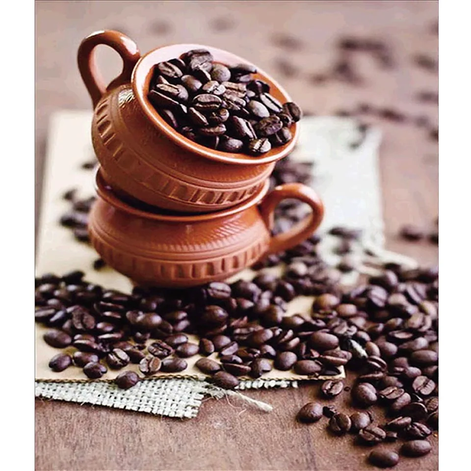 

5d Diy Diamond Wall Art Home Decor Painting Handmade Coffee Beans Cup Cross Stitch Pictures Mosaic Full Square Drill Embroidery