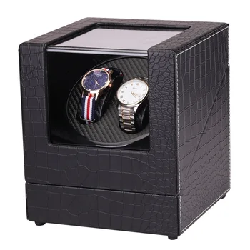 

LISM Wooden Auto Watch Winder Irregular Shape Transparent Cover Wristwatch Box with EU/US Plug Luxury 2 Box Automatic Watch