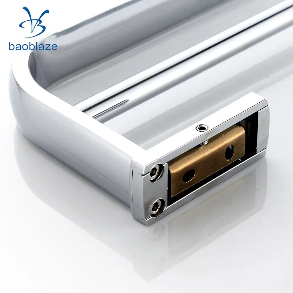 Wall Mounted Double Bar Towel Rack Holder Hanger Bathroom Wall Towel Bar Shelf, Space Saving