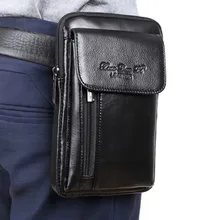 Мужская сумка из натуральной кожи с поперечным Ремешком на талии, крюковый набор, сумка для мобильного телефона, сумка, кошелек, Повседневная маленькая сумка через плечо