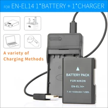 1psc EL14a EN-EL14 EN EL14 Камера Аккумулятор + MH-24 Зарядное Устройство Для Nikon P7000 P7100 D3100 D3200 D5100 D5200 D5300 D3300 P7200 P7800