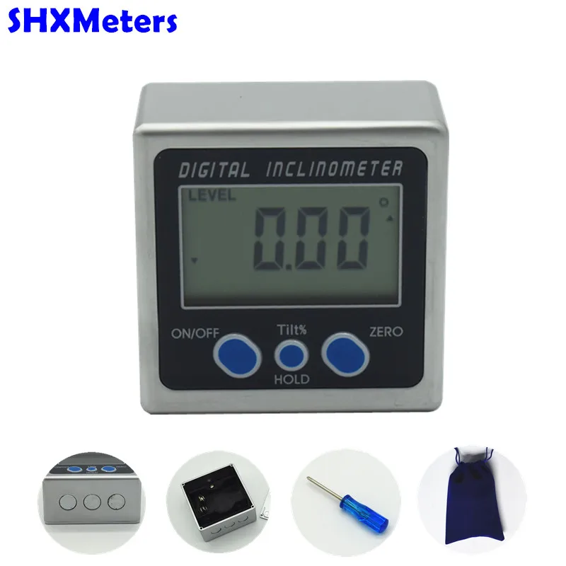 Digital Protractor Inclinometer Level Metal Box Level Measuring Tool