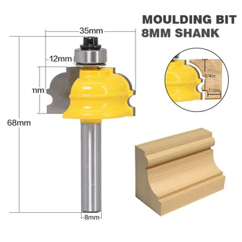 

1PC 8mm Shank Molding Edging Router Bit Alloy Woodworking Drilling Milling Cutter Trimming Knife for DIY Woodworking Tools