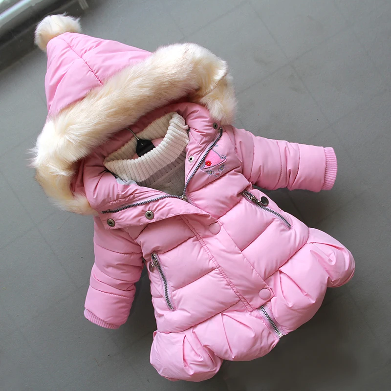 

`BibiCola Girls Winter Jackets Children Down Parka Snow Wear Warm Outerwear Winter Coats New Fashion Girls Thick Hoodies