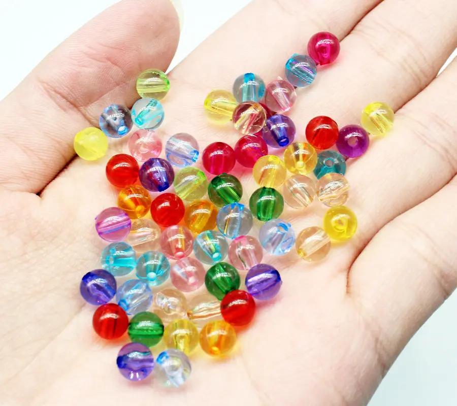 2500pcs 6mm Grade A Transparent Acrylic Round Beads of Assorted Colours