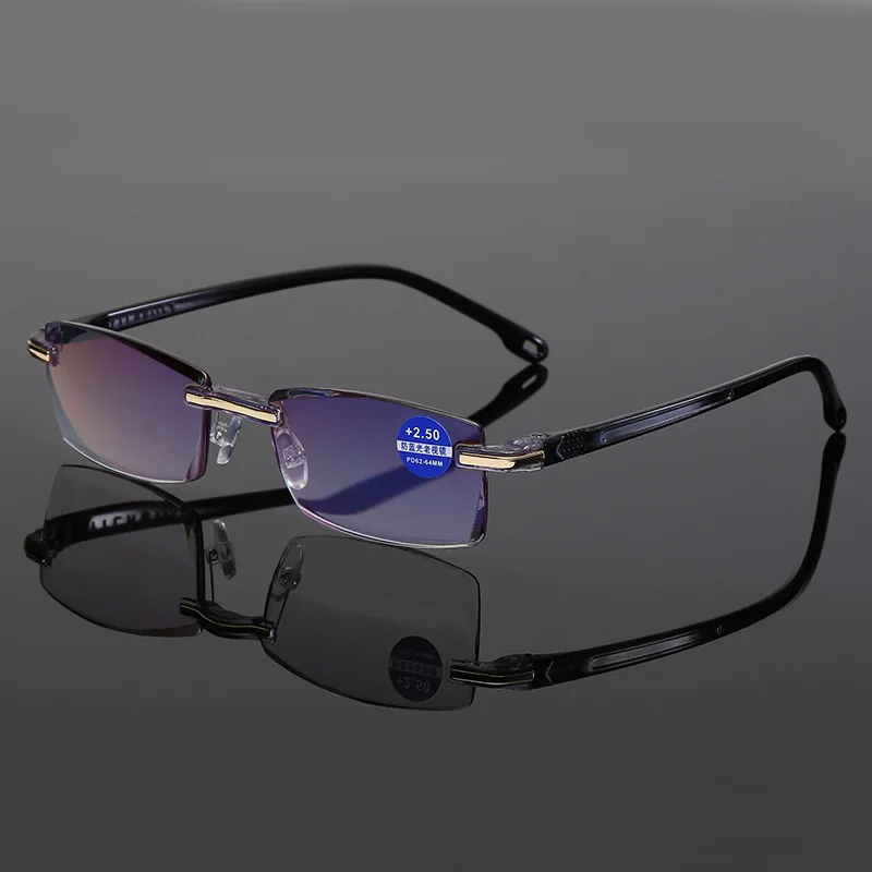 Higodoy, Новое поступление, очки для чтения, анти-синий светильник, синяя пленка, мужские Модные деловые очки, оправа для очков для пожилых мужчин - Цвет оправы: black  100