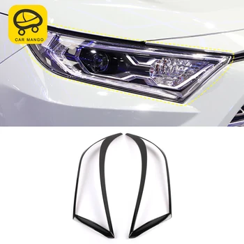 

CarManGo For Toyota RAV4 2019 Car Styling Front Light Lamp Headlight Cover Trim Frame Sticker Exterior Accessories