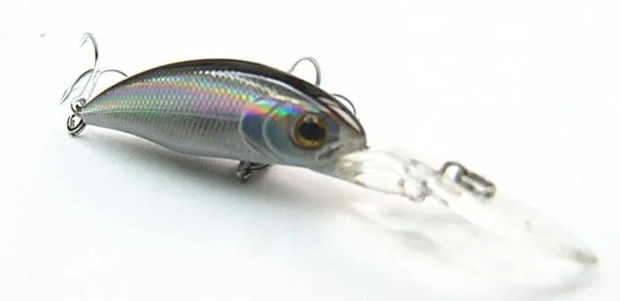 

4.8g/4.5cm Color 2# Fishing Lure Deep Swim Floating Type VMC hooks Crank Bait