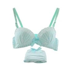 Женские мягкие бюстгальтеры в полоску+ трусики, нижнее белье, Комплект бюстгальтеров, новинка