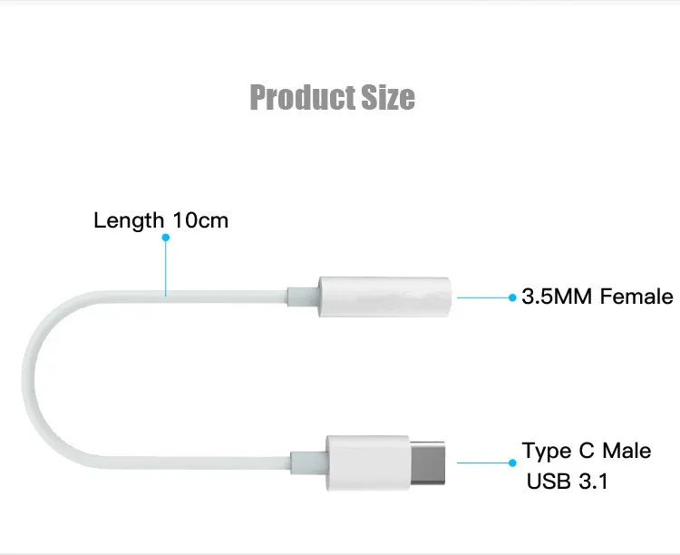 Type C 3,5 разъем для наушников USB C до 3,5 мм AUX Наушники Адаптер для huawei mate 20 P20 pro Xiaomi Mi 6 8 9 SE аудио кабель