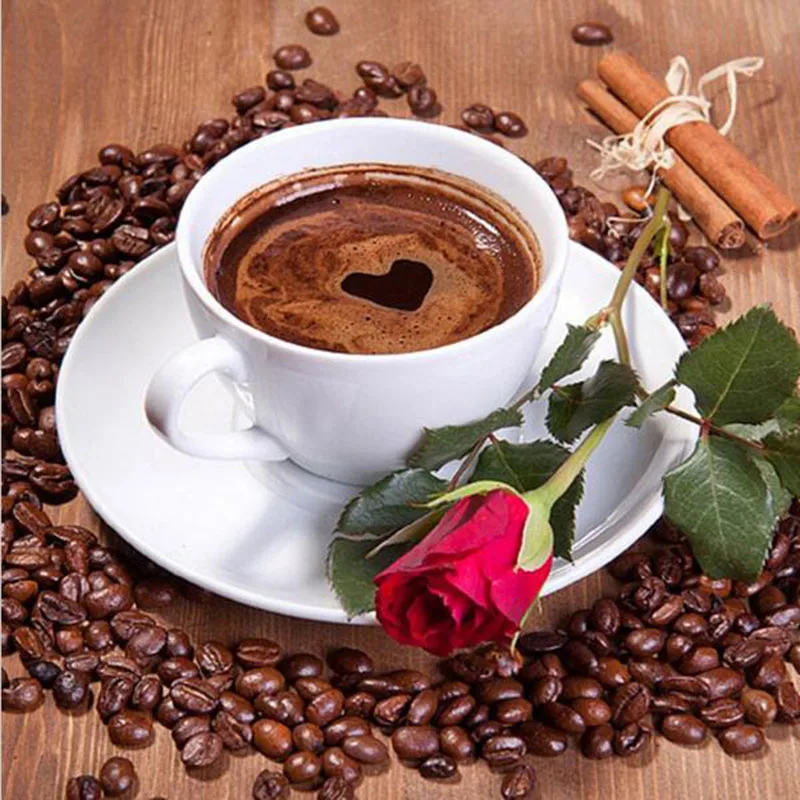 

2018 New 5D diamond embroidery FULL drill coffee picture Diamond painting cross stitch diamond mosaic home Decoration