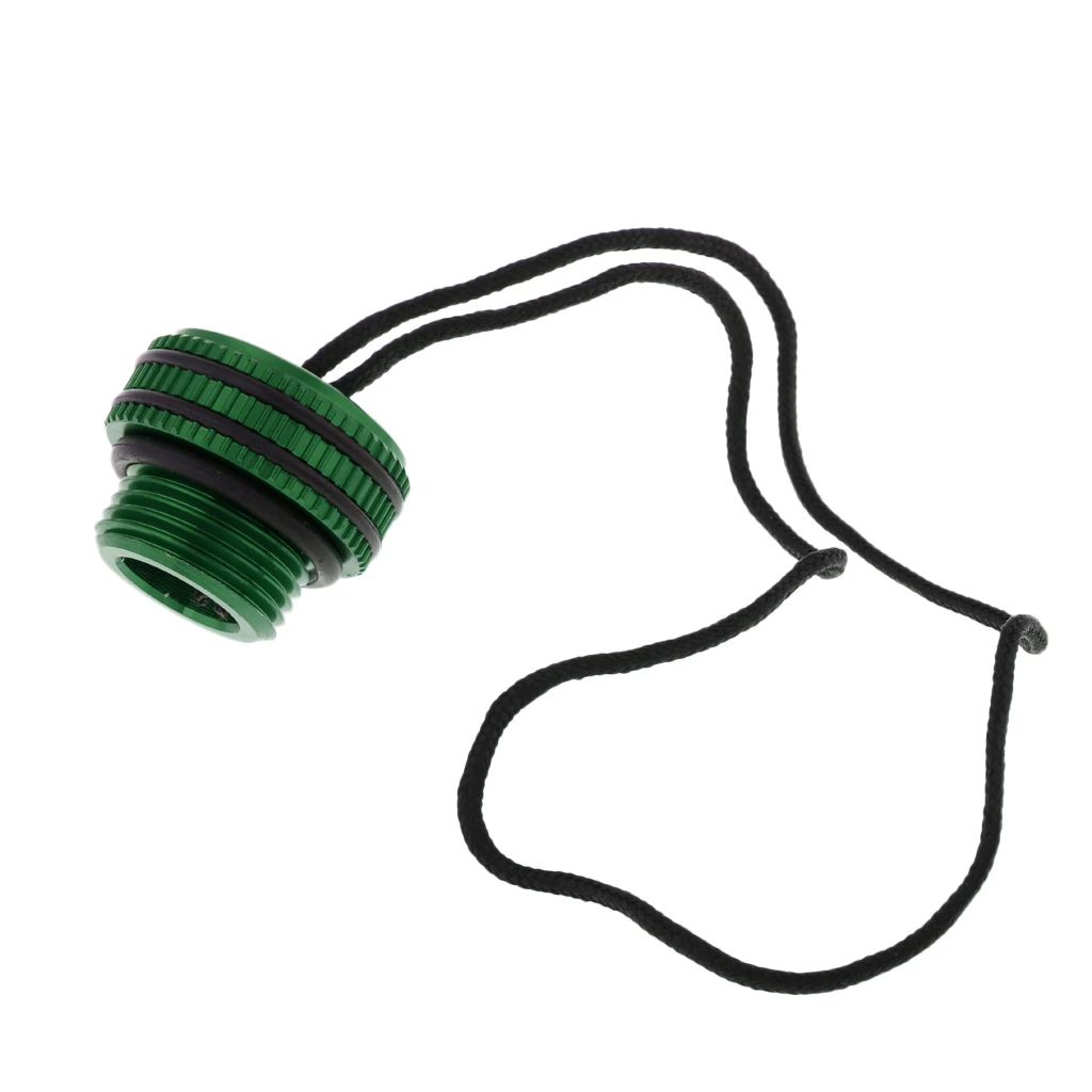 Aluminum Alloy Scuba Diving Dive Tank Valve Threaded Dust Plug  Cover Tank Protection with Attachment Lanyard Accessories