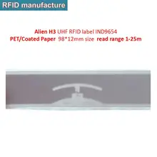 Alien 915MHz умный пустой UHF RFID 9654 H3 самоклеющиеся бирки этикетка наклейка Дальность чтения работа для интегрированное считывание RFID