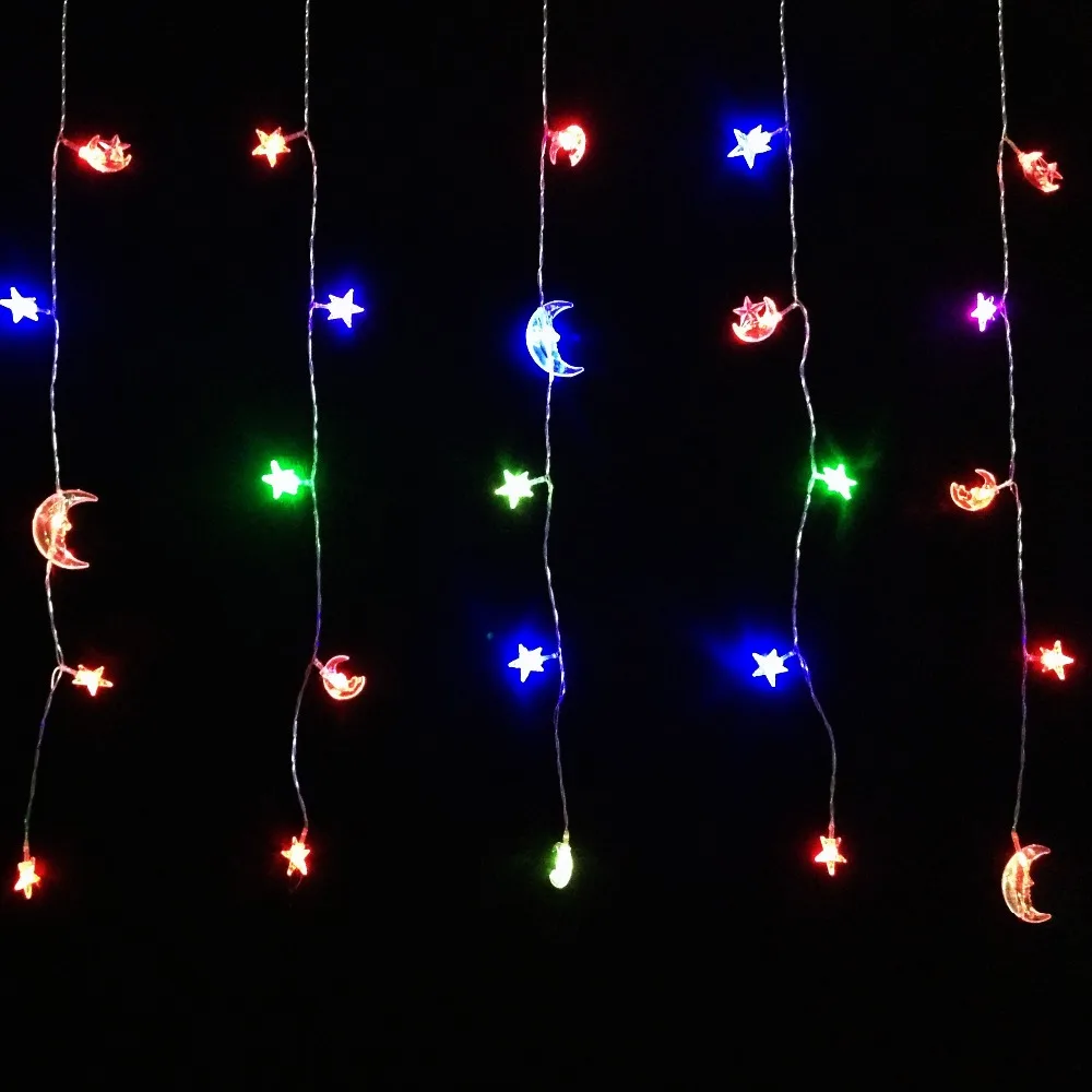 Christmas Decorations Curtain Lights Starry String Light 50Pcs LED AC110~220V Voltage Input 50 ...