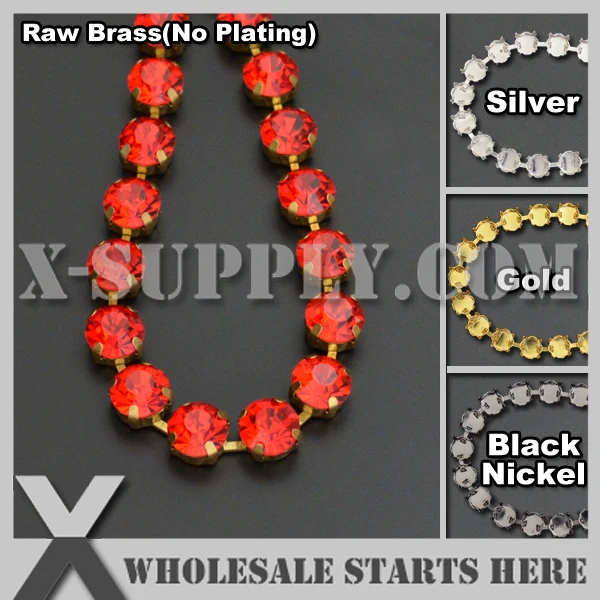 

SS45 10mm Handmade Round Rhinestone Cup Chain for Jewelry,DIY Decoration,Lt.Siam Rhinestones