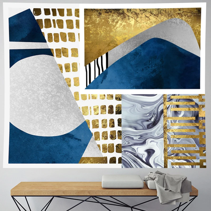 Fashion Geometric stripe abstract wall hanging structure yellow Tapestries hippie Psychedelic Wall carpet Hanging Home Decor