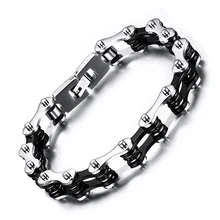 Meaeguet moda bicicleta de los hombres pulseras brazaletes de las pulseras para hombres joyería de acero inoxidable al por mayor pulseras de cadena de bicicleta