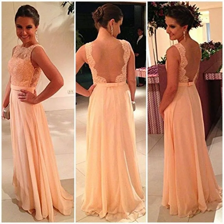 vestidos New 2014 Sexy A-Line Custom Made Elegant Crew See Through Ruffles Sheer Lace Floor-Length Formal Dress Evening Dresses | Свадьбы и