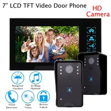 El Envío Gratuito! Teléfono de La Puerta 7 “Ató con alambre el Timbre Visual del Monitor HD 2 Cámara de Seguridad Para El Hogar