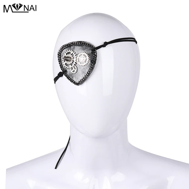 Eye Patch Retro PU Leather Eye Patch Fancy Dress Eye Shield Adjustable  Medieval Gothic Cosplay Costume Steampunk Accessories