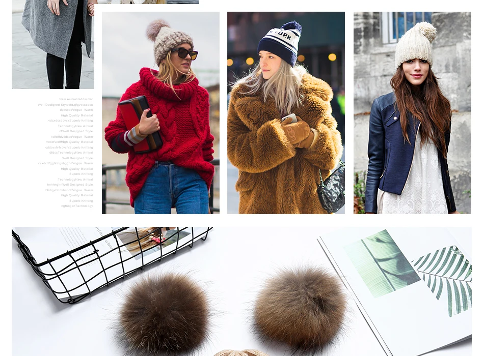 Parent-child Hat And Scarf Set Solid Winter Skullies Beanies With Fur Pompom High Quality Wool Knitted Hat Caps Children (3)