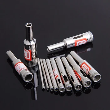 

For 11Pcs 3-14mm Diamond Coated Core Saw Hole Drill Tool Set for Glass Marble Tiles Promotion