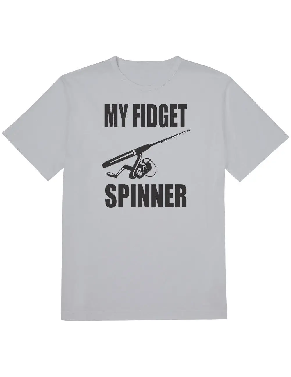 2019 Summer Cool Tee Shirt NEW NWT My Fidget Spinner - Gone Fishe Pole Rod and Reel Gray T-Shirt Funny T-shirt | Мужская одежда