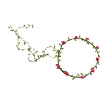 2017 NEW Lady Boho 12 Floral Flower Festival Wedding Garland Forehead Hair Head Band Rose Red