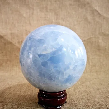 

high quality natural sky blue celestite quartz sphere crystal ball rieki healing for home decoration