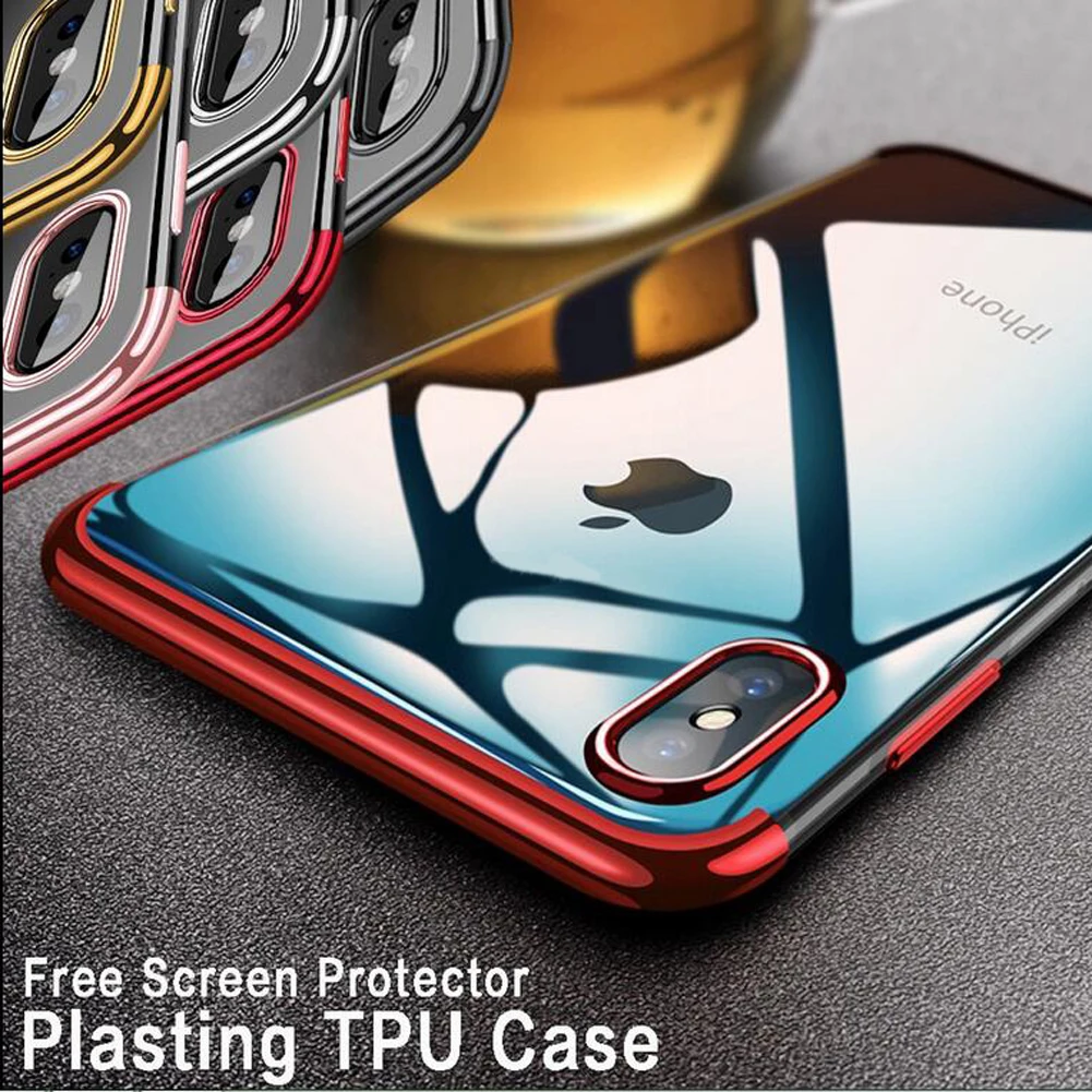 MAYROUND Гибридный прозрачный чехол для iPhone X 10 8 7 6S Plus блестящий ультра тонкий