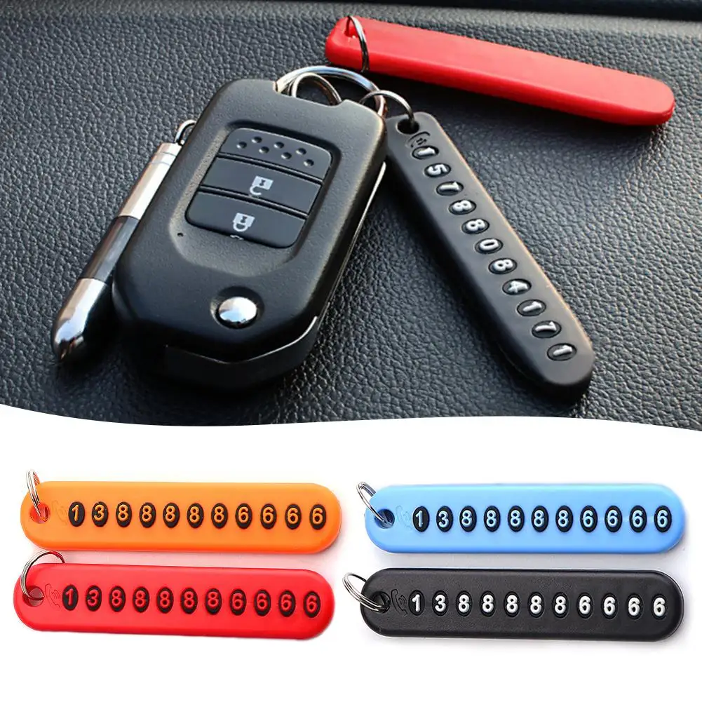 

Anti-Lost Phone Number Plate Car Key Chain Pendant Jewelry Mobile Phone Number Card Hanging Plate Original Key Ring