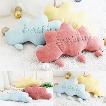 

52x57cm skyblue/red/yellow soft plush cloud raindrop pillow stuffed back cushion sofa backrest chair throw pillow dolls birthday