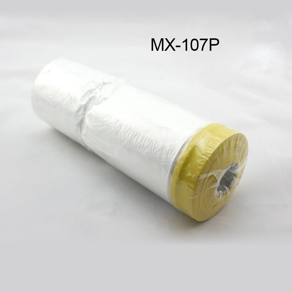 

3.6'x 98' /roll PVC clear car spray paint protection film Pre-Taped Plastic Drop film for car paint dust protection MX-107P